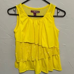 Epic Threads, girls tank top. Yellow, flowing layers. Cool, lightweight. Size XL